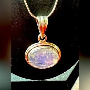 20” 925 Silver and Moonstone Pendant Necklace